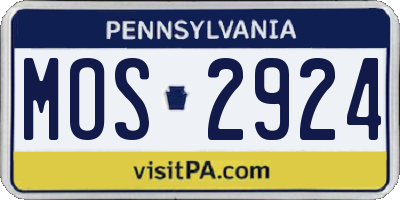 PA license plate MOS2924