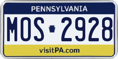 PA license plate MOS2928