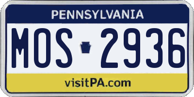 PA license plate MOS2936