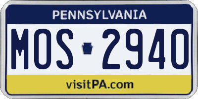 PA license plate MOS2940