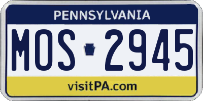 PA license plate MOS2945