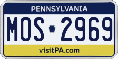 PA license plate MOS2969