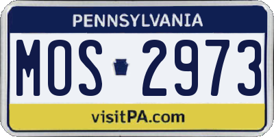 PA license plate MOS2973