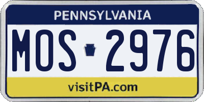 PA license plate MOS2976