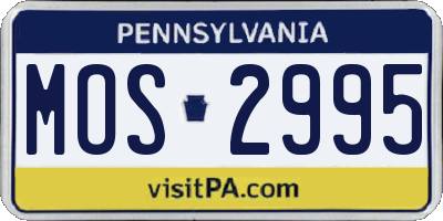 PA license plate MOS2995