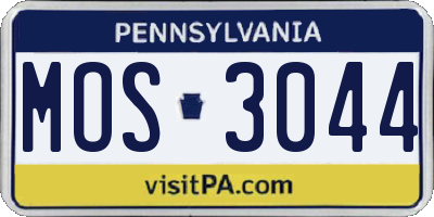 PA license plate MOS3044
