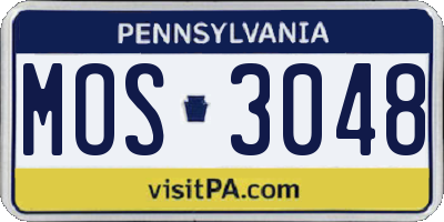 PA license plate MOS3048