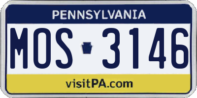 PA license plate MOS3146