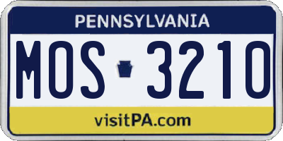 PA license plate MOS3210