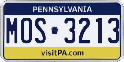 PA license plate MOS3213