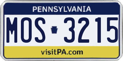 PA license plate MOS3215