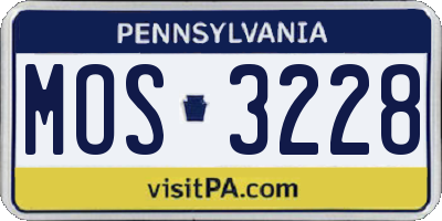 PA license plate MOS3228