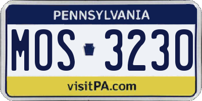 PA license plate MOS3230