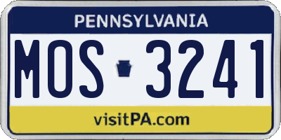 PA license plate MOS3241