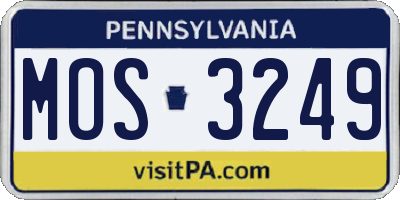PA license plate MOS3249