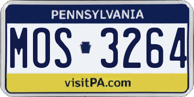 PA license plate MOS3264
