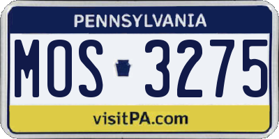 PA license plate MOS3275