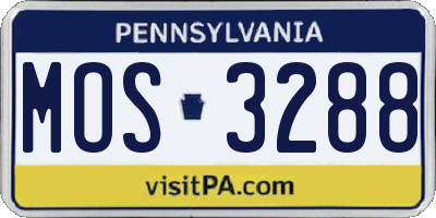 PA license plate MOS3288
