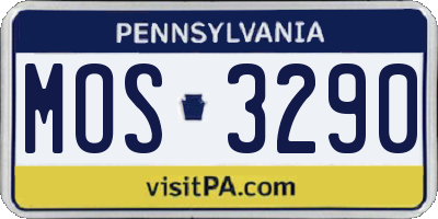 PA license plate MOS3290