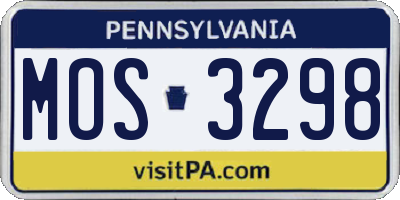 PA license plate MOS3298