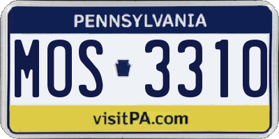 PA license plate MOS3310