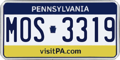 PA license plate MOS3319