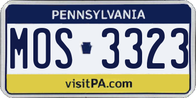 PA license plate MOS3323