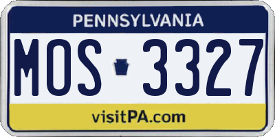 PA license plate MOS3327