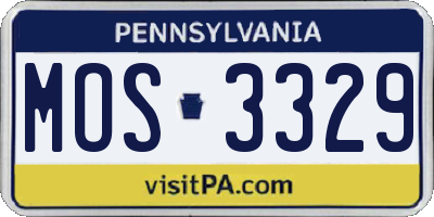 PA license plate MOS3329