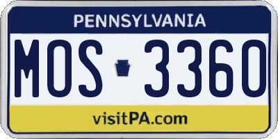 PA license plate MOS3360