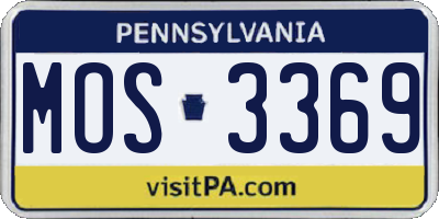 PA license plate MOS3369
