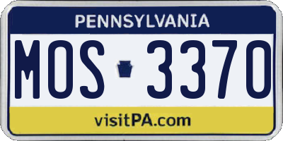 PA license plate MOS3370