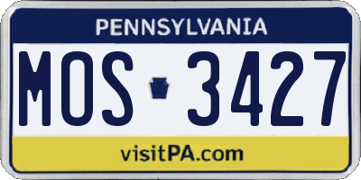 PA license plate MOS3427