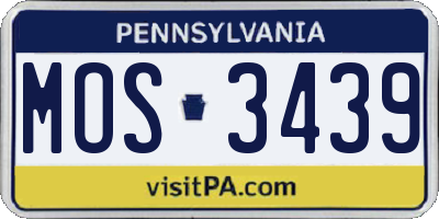 PA license plate MOS3439