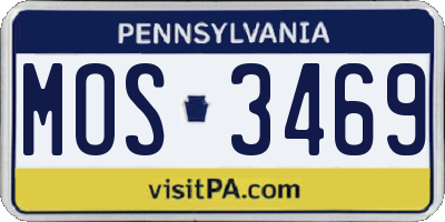 PA license plate MOS3469