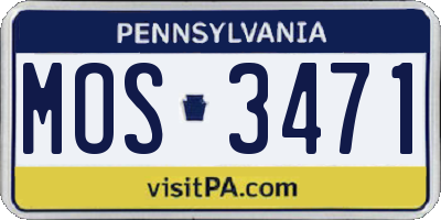 PA license plate MOS3471