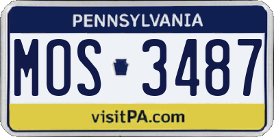 PA license plate MOS3487