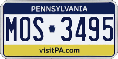 PA license plate MOS3495