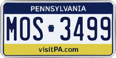 PA license plate MOS3499