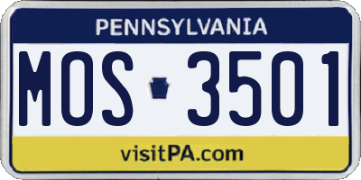 PA license plate MOS3501