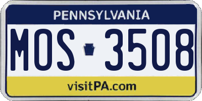 PA license plate MOS3508