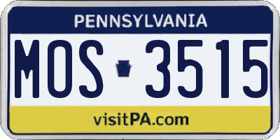PA license plate MOS3515