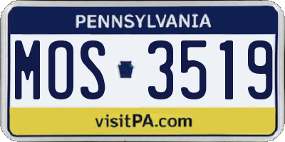 PA license plate MOS3519