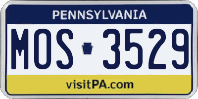 PA license plate MOS3529