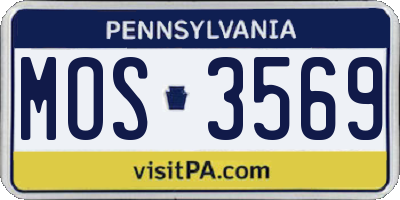 PA license plate MOS3569
