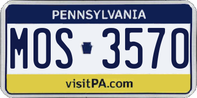 PA license plate MOS3570