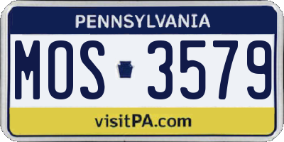PA license plate MOS3579