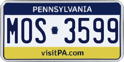 PA license plate MOS3599