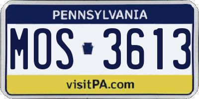 PA license plate MOS3613