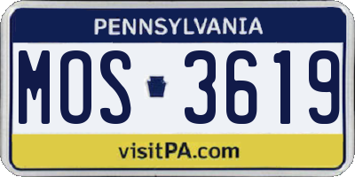 PA license plate MOS3619